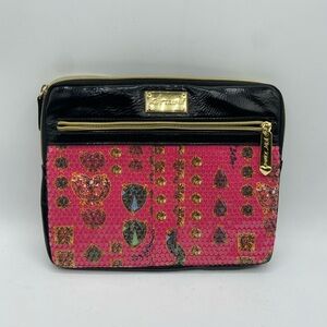 Betsey Johnson Pink and Black Clutch